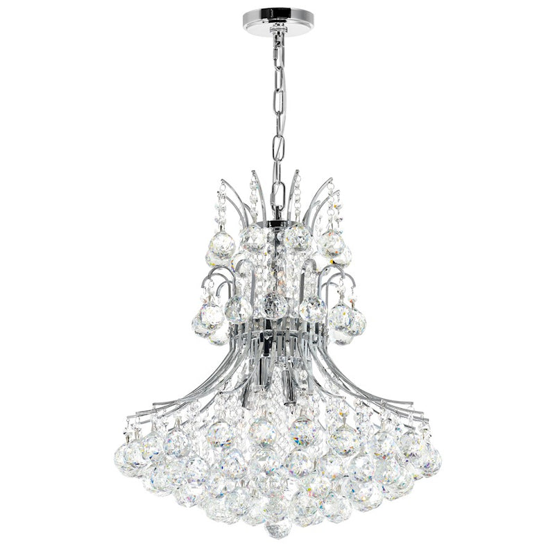 CWI Lighting Princess 8 Light Down Chandelier, Chrome