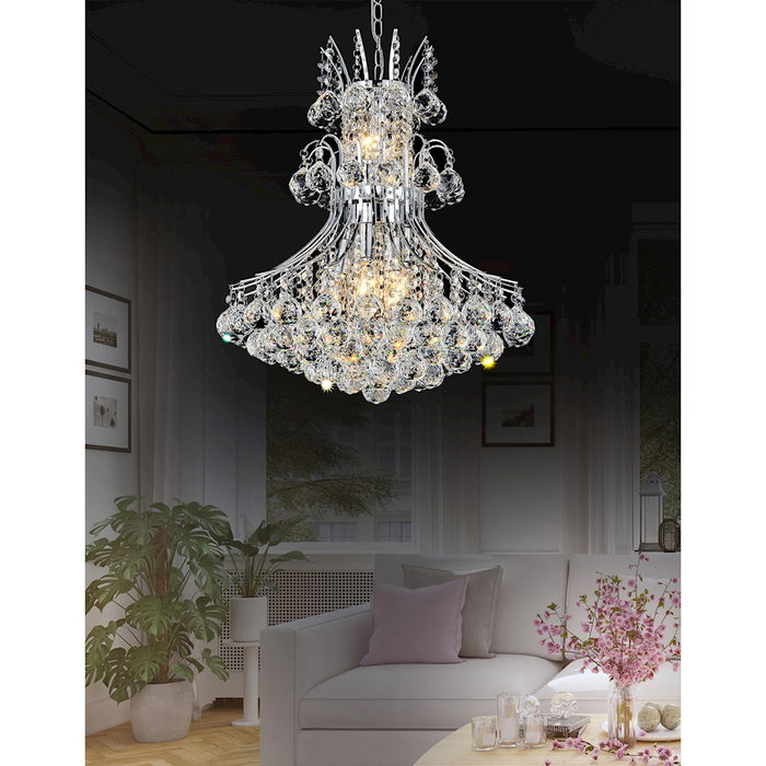 CWI Lighting Princess 8 Light Down Chandelier, Chrome