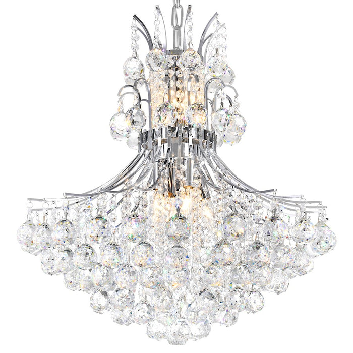 CWI Lighting Princess 10 Light Down Chandelier, Chrome