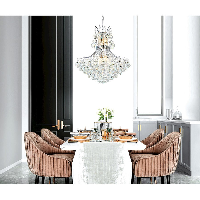 CWI Lighting Princess 10 Light Down Chandelier, Chrome