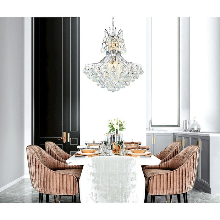 CWI Lighting Princess 10 Light Down Chandelier, Chrome