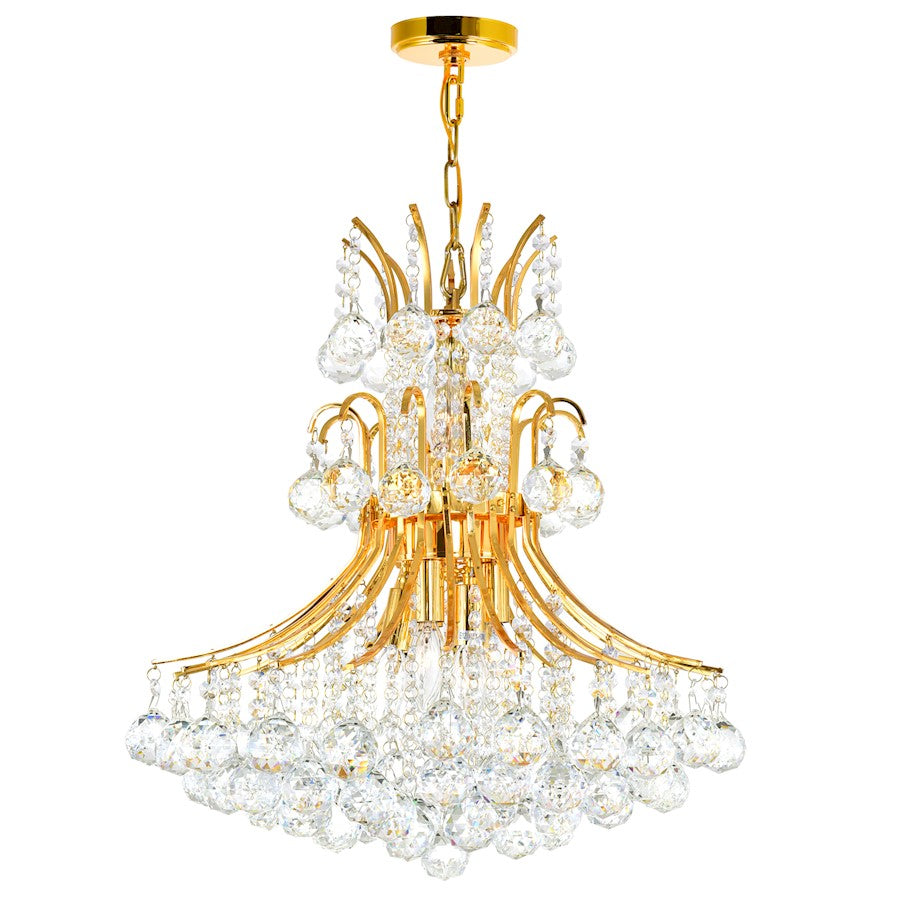 CWI Lighting Princess 10 Light Down Chandelier, Gold - 8012P24G