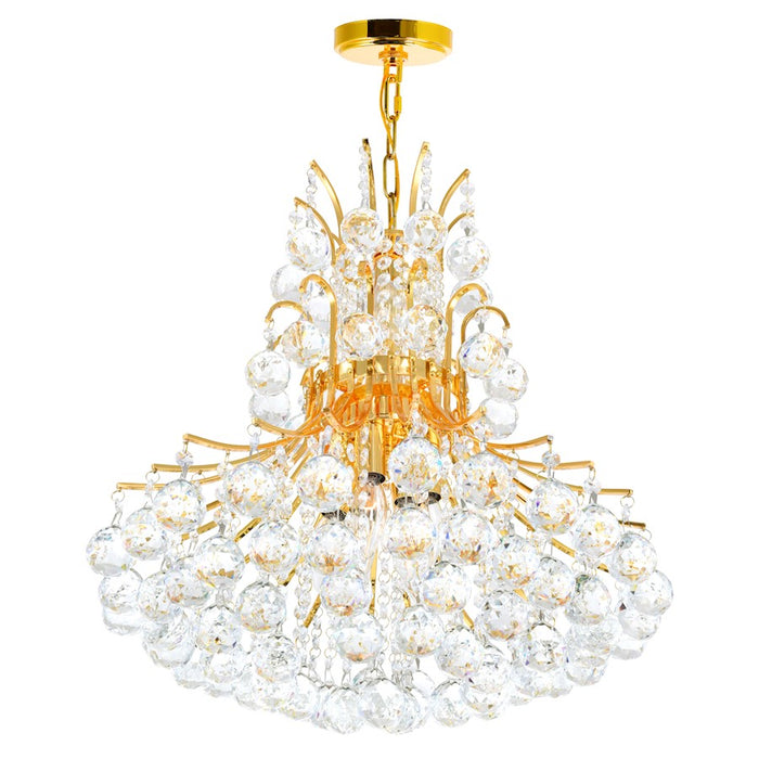 CWI Lighting Princess 10 Light Down Chandelier, Gold