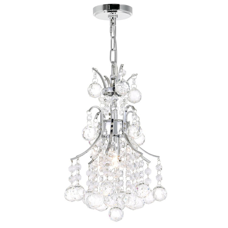 CWI Lighting Princess 1 Light Mini Chandelier, Chrome