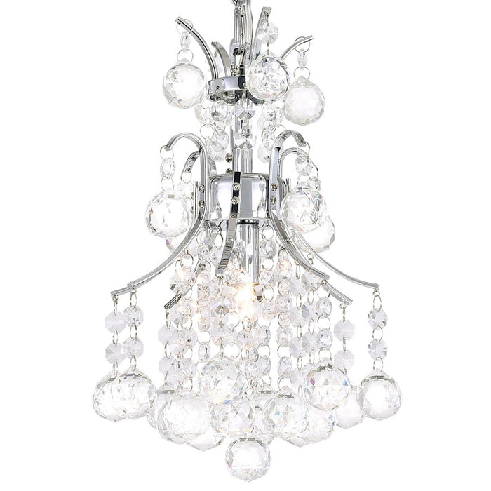 CWI Lighting Princess 1 Light Mini Chandelier, Chrome