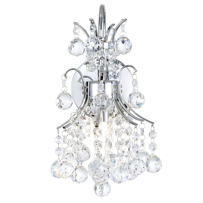 CWI Lighting Princess 1 Light Wall Light, Chrome