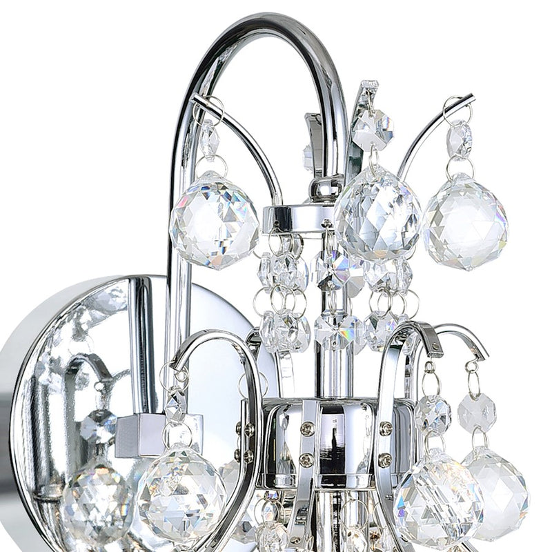 CWI Lighting Princess 1 Light Wall Light, Chrome