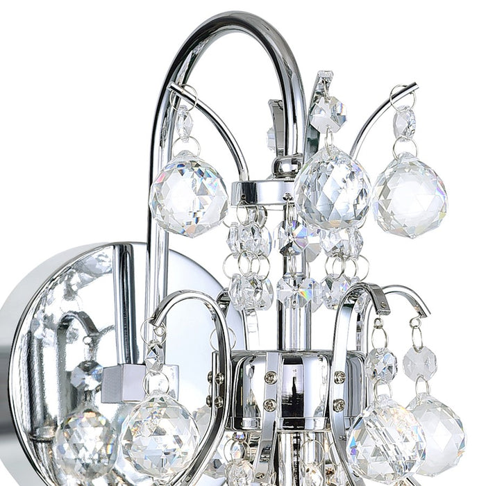 CWI Lighting Princess 1 Light Wall Light, Chrome