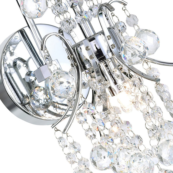 CWI Lighting Princess 1 Light Wall Light, Chrome