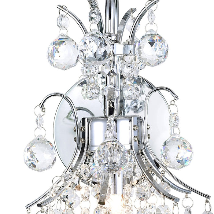 CWI Lighting Princess 1 Light Wall Light, Chrome