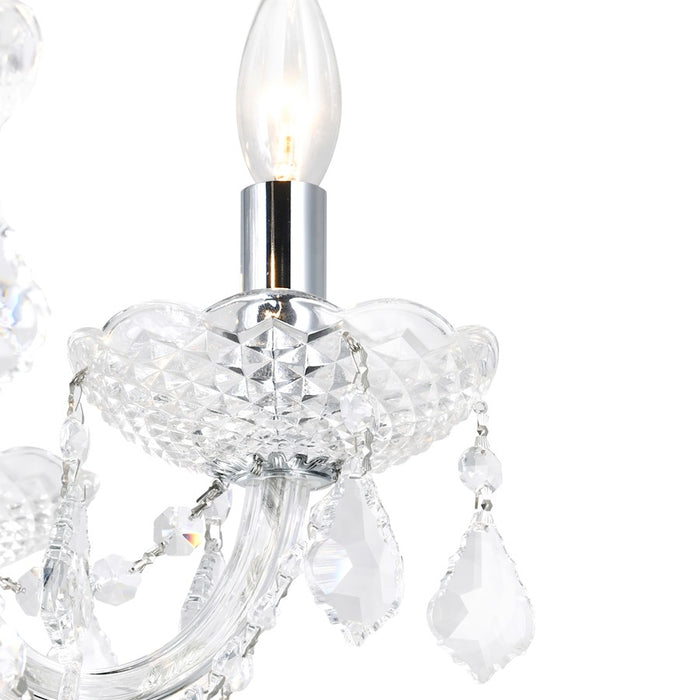 CWI Lighting Princeton 6 Light Down Chandelier, Chrome