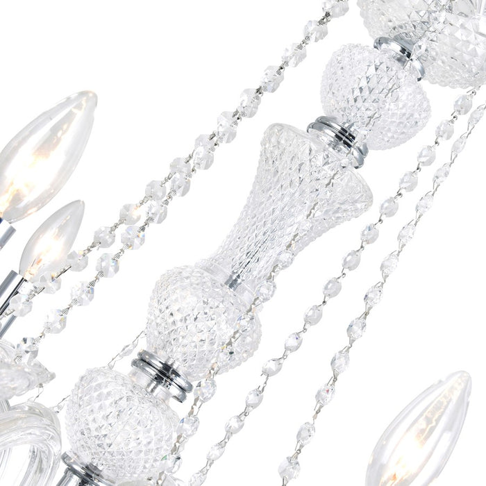 CWI Lighting Princeton 6 Light Down Chandelier, Chrome