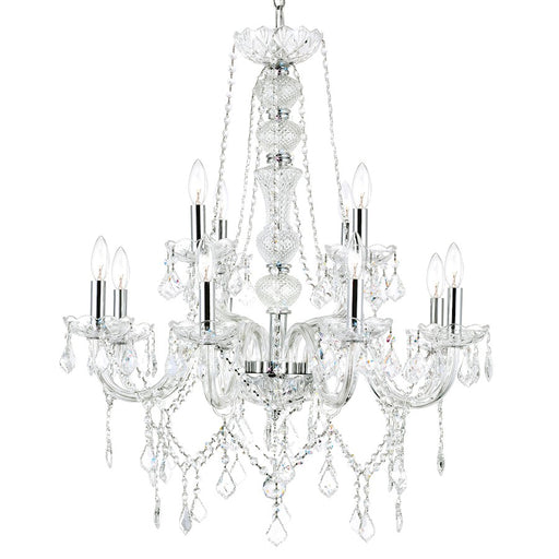 CWI Lighting Princeton 12 Light Down Chandelier, Chrome