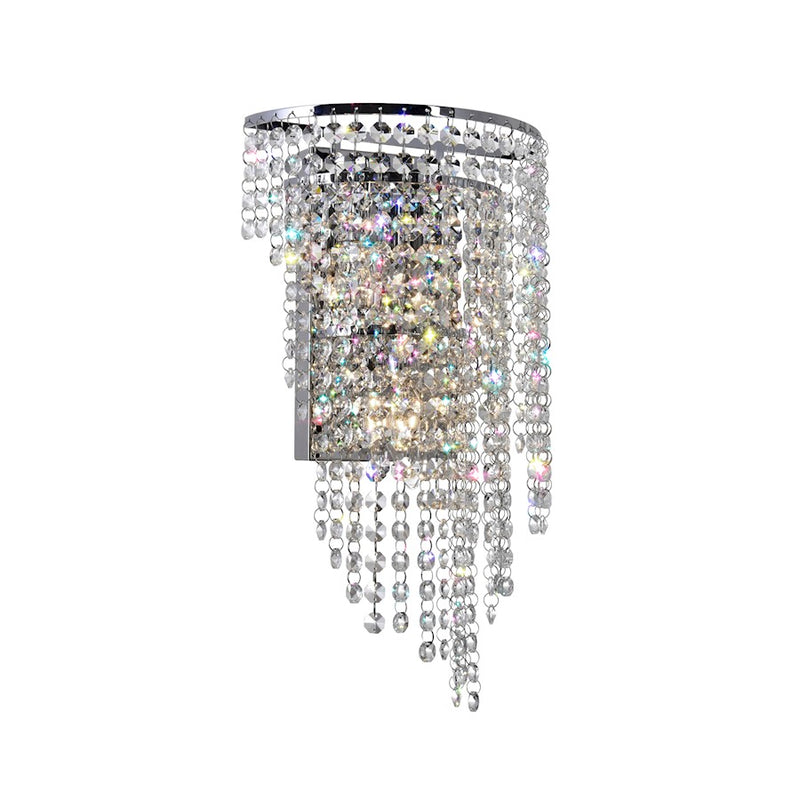 CWI Lighting Prism 3 Light Wall Light, Chrome
