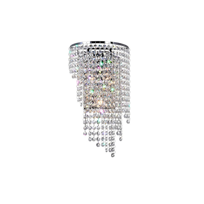 CWI Lighting Prism 3 Light Wall Light, Chrome