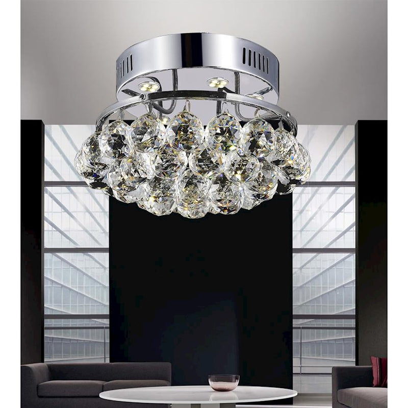 CWI Lighting Queen 3 Light Flush Mount, Chrome