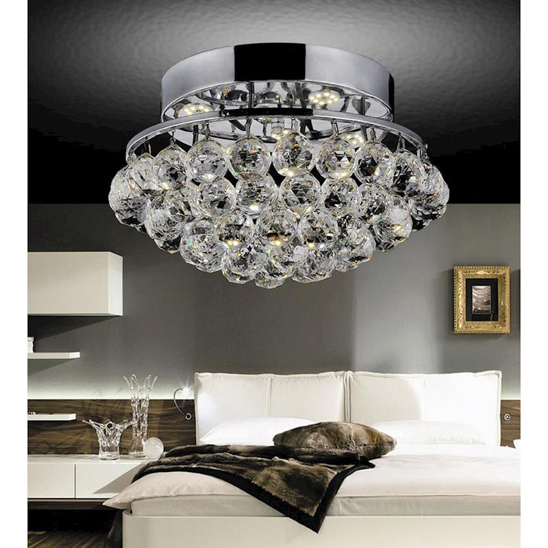 CWI Lighting Queen 4 Light 14" Flush Mount, Chrome