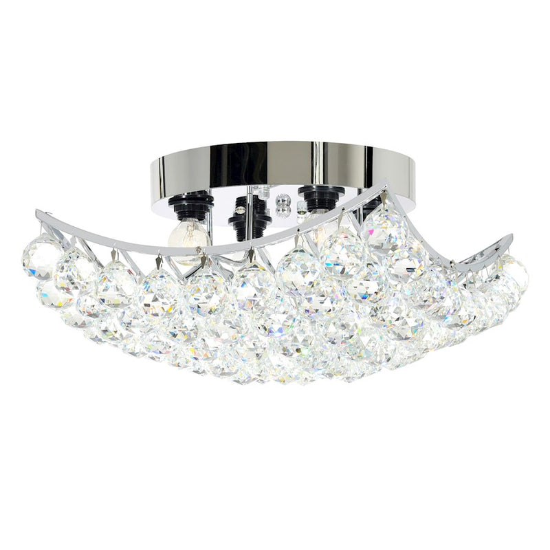 CWI Lighting Queen 4 Light Flush Mount, Chrome