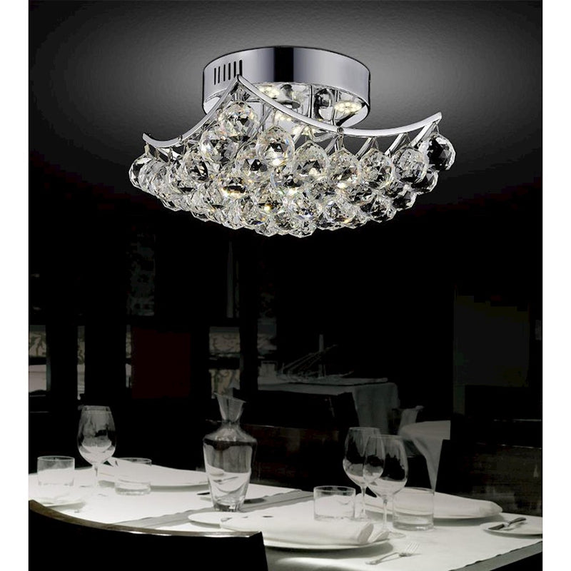 CWI Lighting Queen 6 Light Flush Mount, Chrome