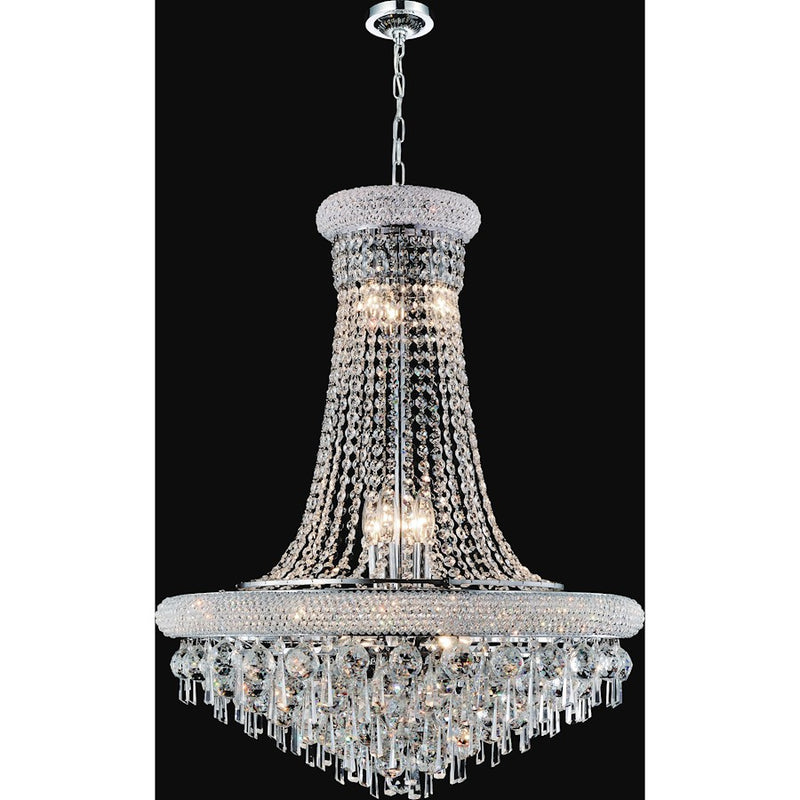 CWI Lighting Kingdom 9 Light Down Chandelier, Chrome