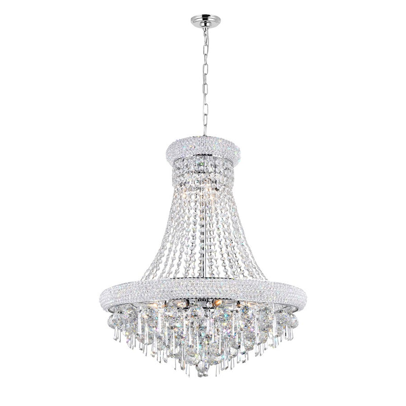 CWI Lighting Kingdom 13 Light Down Chandelier, Chrome