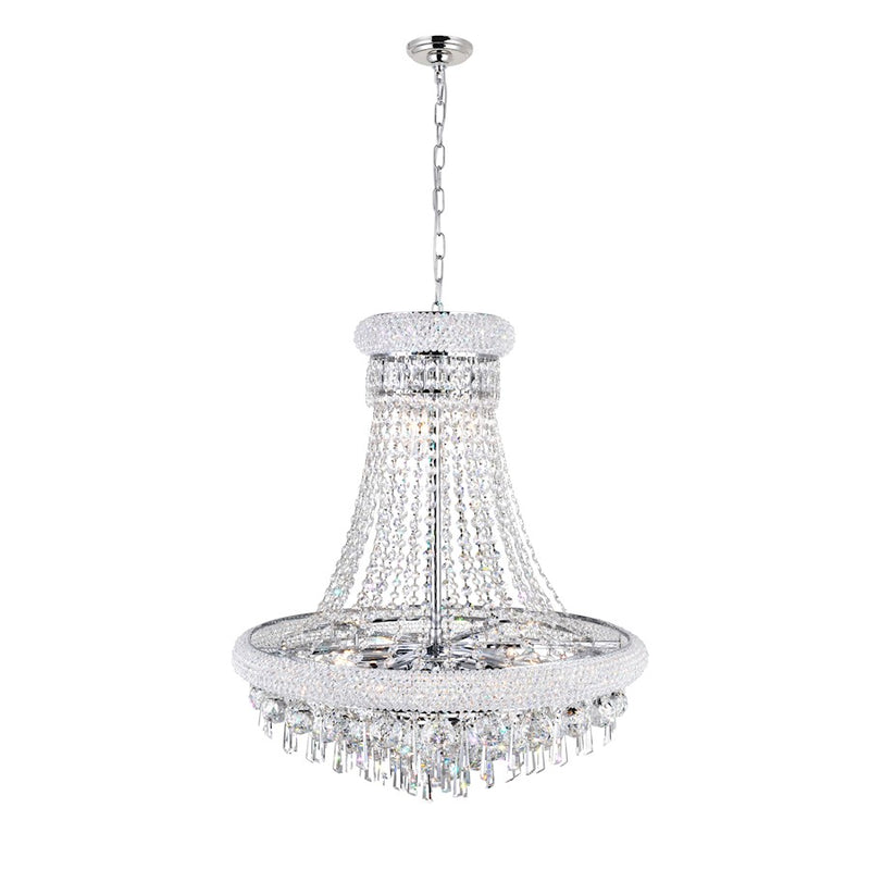CWI Lighting Kingdom 13 Light Down Chandelier, Chrome