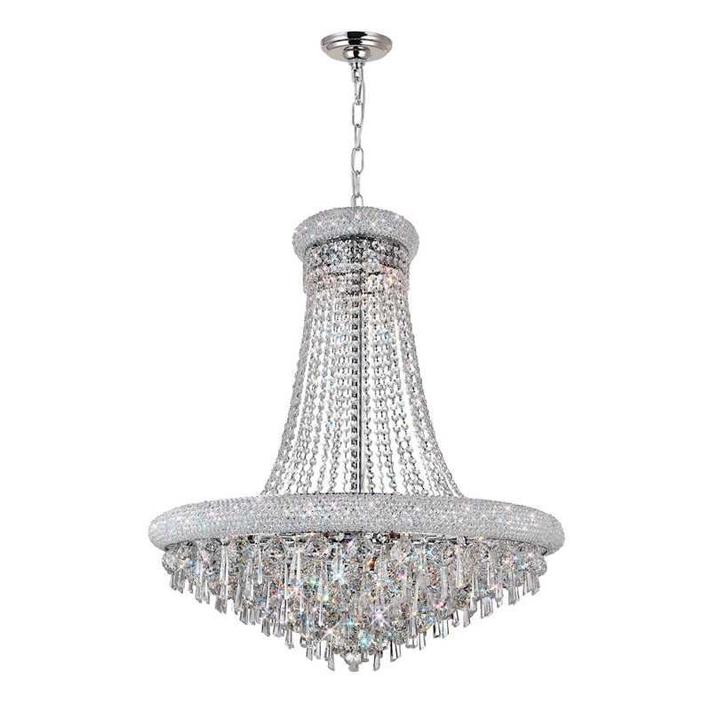 CWI Lighting Kingdom 20 Light Down Chandelier, Chrome