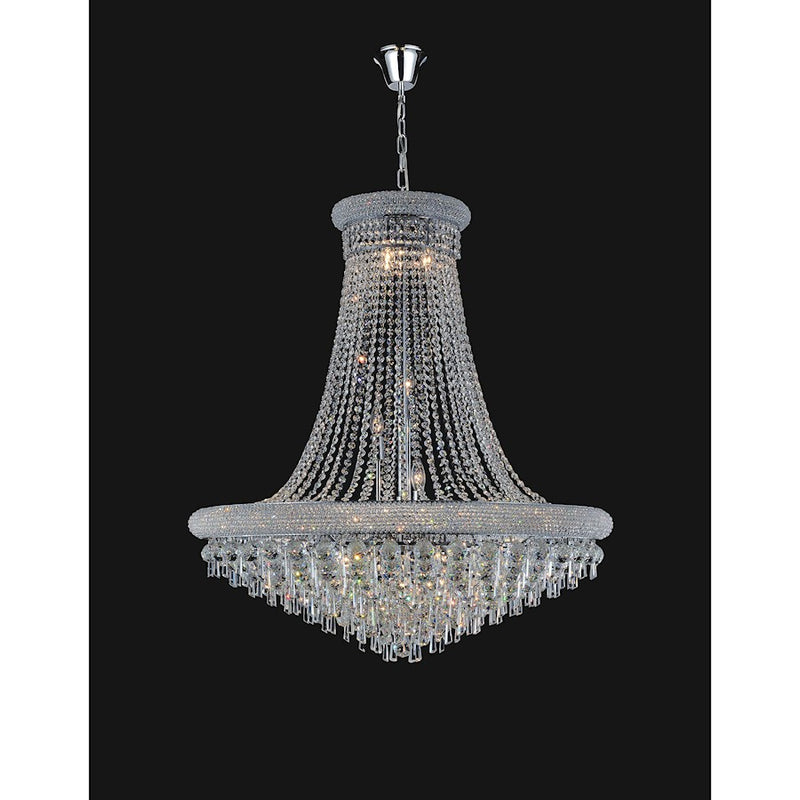 CWI Lighting Kingdom 20 Light Down Chandelier, Chrome