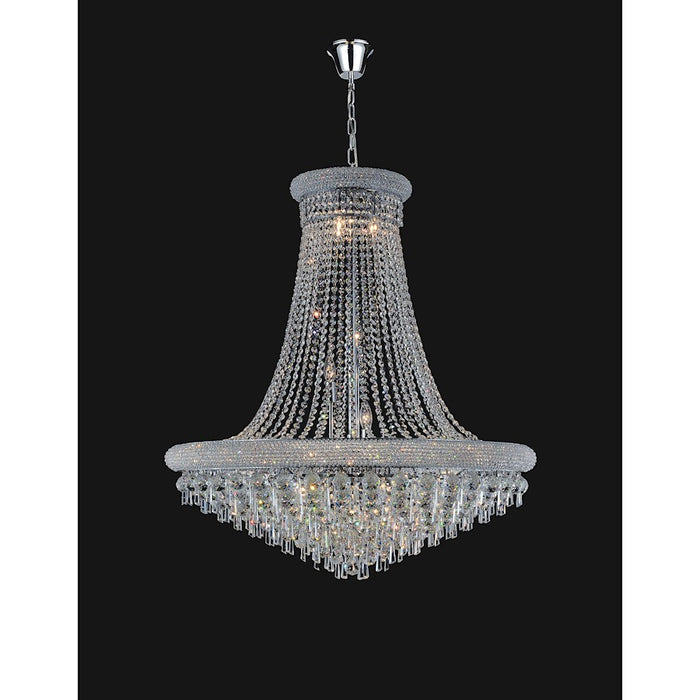 CWI Lighting Kingdom 20 Light Down Chandelier, Chrome