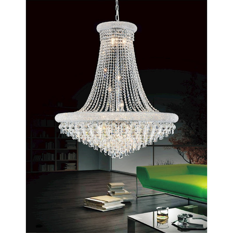 CWI Lighting Kingdom 20 Light Down Chandelier, Chrome