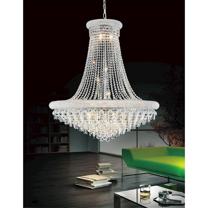 CWI Lighting Kingdom 20 Light Down Chandelier, Chrome