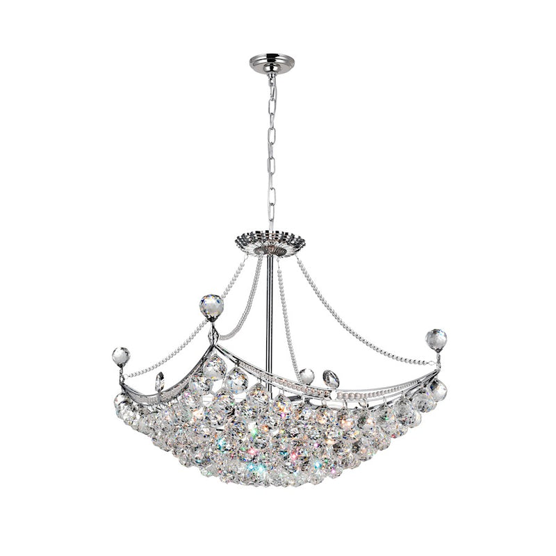 CWI Lighting Jasmine 8 Light Down Chandelier, Chrome