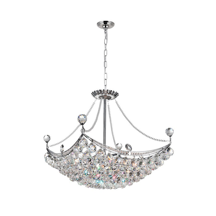 CWI Lighting Jasmine 8 Light Down Chandelier, Chrome - 8041P20C-S