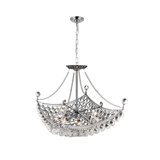 CWI Lighting Jasmine 8 Light Down Chandelier, Chrome