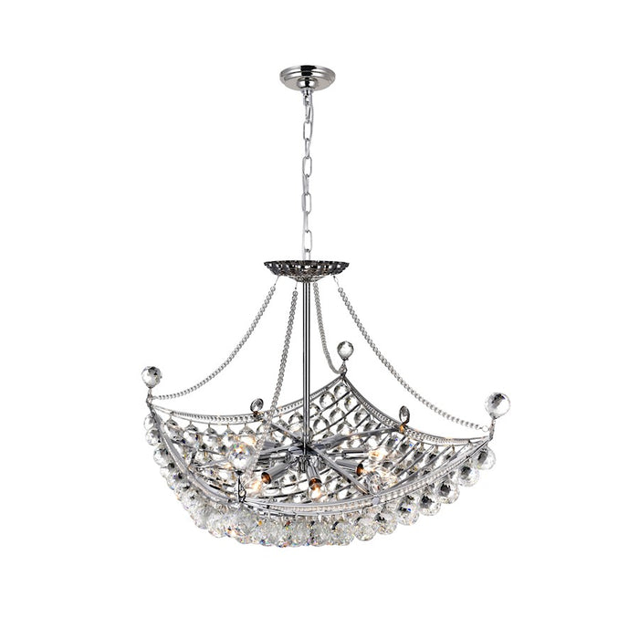 CWI Lighting Jasmine 8 Light Down Chandelier, Chrome