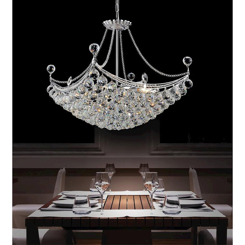 CWI Lighting Jasmine 8 Light Down Chandelier, Chrome