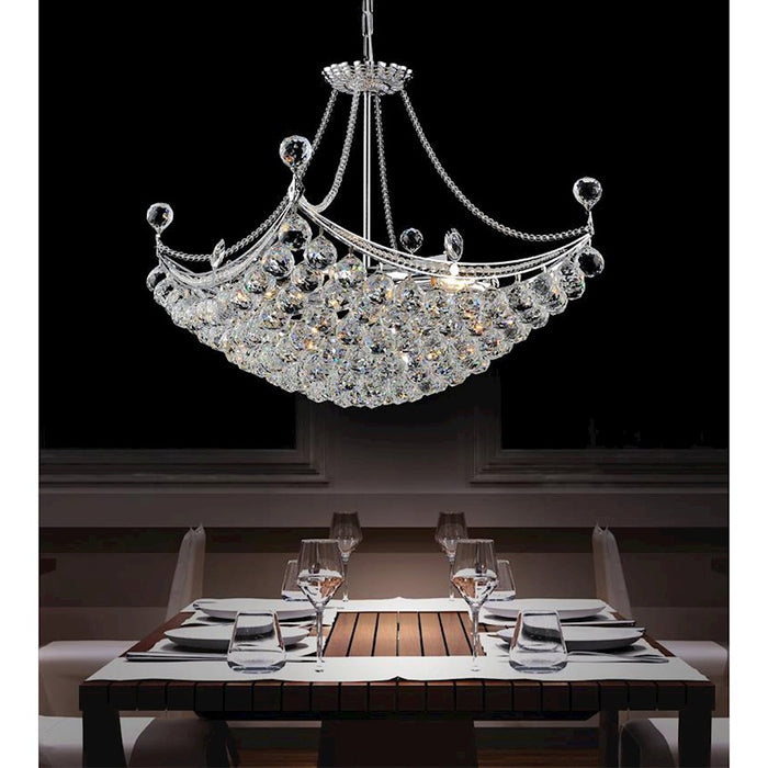 CWI Lighting Jasmine 8 Light Down Chandelier, Chrome