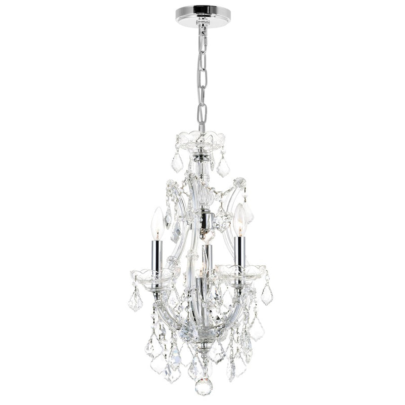 CWI Lighting Maria Theresa 4 Light Up Mini Chandelier, Chrome