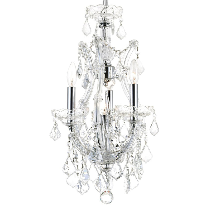 CWI Lighting Maria Theresa 4 Light Up Mini Chandelier, Chrome