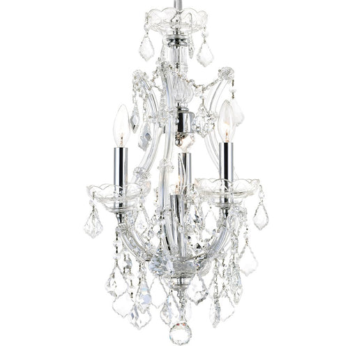 CWI Lighting Maria Theresa 4 Light Up Mini Chandelier, Chrome