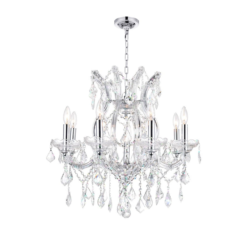 CWI Lighting Maria Theresa 9 Light Up Chandelier, Chrome
