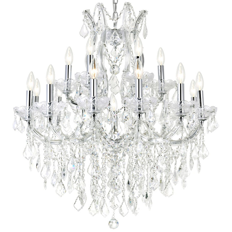 CWI Lighting Maria Theresa 32" 19-Lt Up Chandelier, Chrome