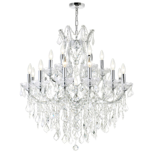 CWI Lighting Maria Theresa 32" 19-Lt Up Chandelier, Chrome