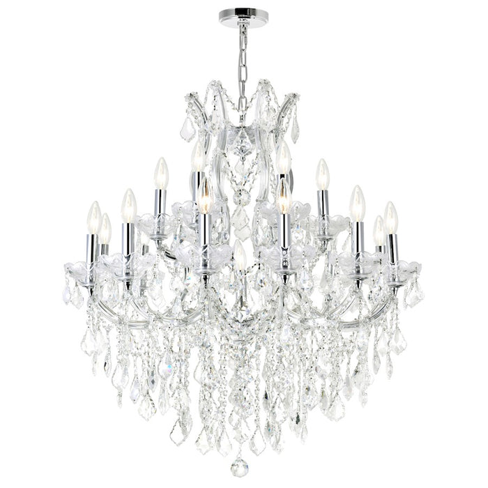 CWI Lighting Maria Theresa 32" 19-Lt Up Chandelier, Chrome