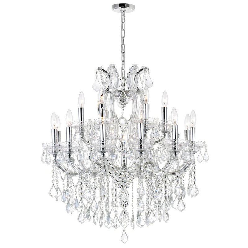 CWI Lighting Maria Theresa 30" 19-Lt Up Chandelier, Chrome