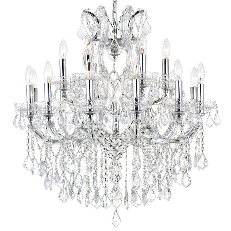CWI Lighting Maria Theresa 30" 19-Lt Up Chandelier, Chrome