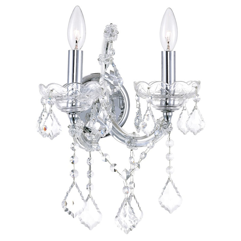 CWI Lighting Maria Theresa 12" 2 Light Wall Light, Chrome
