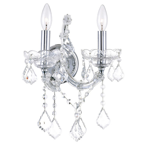 CWI Lighting Maria Theresa 12" 2 Light Wall Light, Chrome