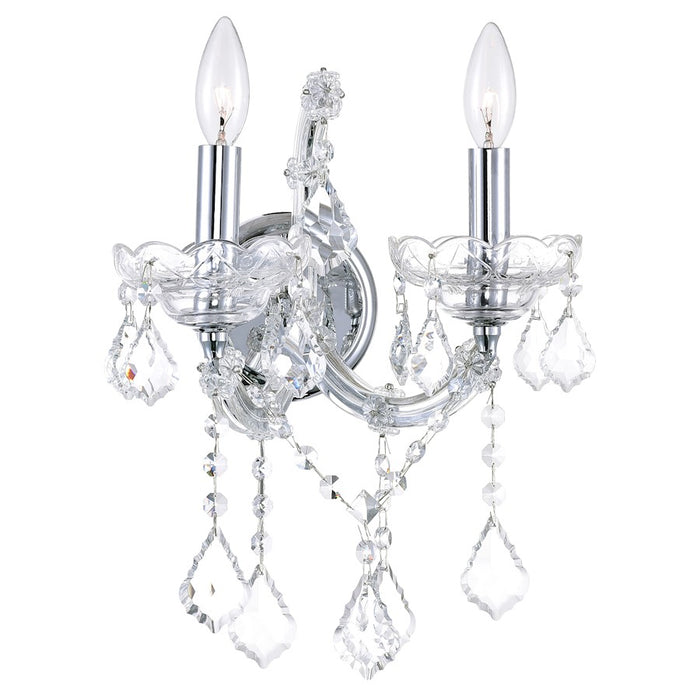 CWI Lighting Maria Theresa 12" 2 Light Wall Light, Chrome