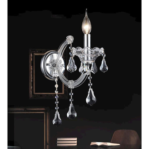 CWI Lighting Maria Theresa 1 Light Wall Light, Chrome